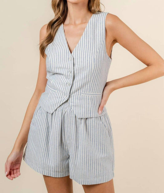 Fore Collection - Mila Cotton Stripe Vest