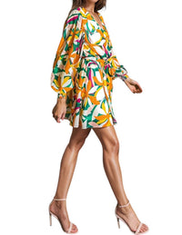 Flying Tomato - Sandra Surplice Long Sleeve Chiffon Mini Dress