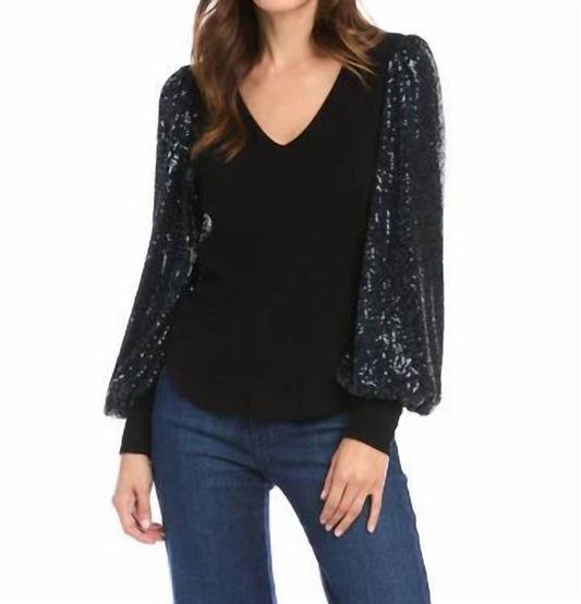 Sequin Sleeve Top