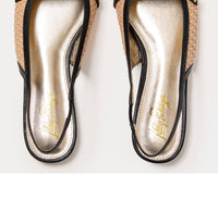 Lilly Pulitzer Women's Malia Raffia Slingback Shoes in sunbaked tan - women's sandal - detail view