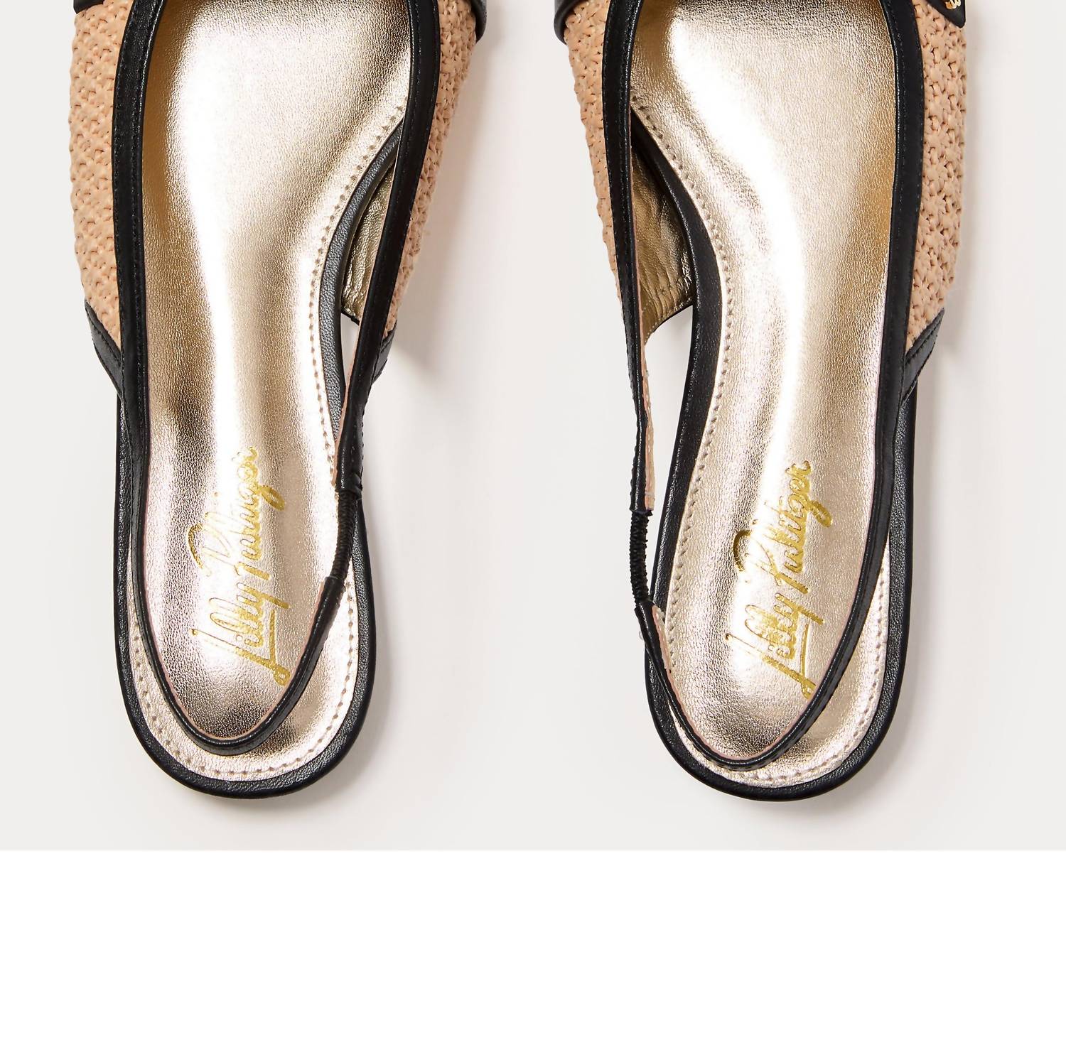 Lilly Pulitzer Women's Malia Raffia Slingback Shoes in sunbaked tan - women's sandal - detail view