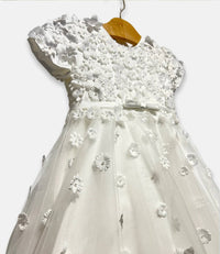 Macis - Girl's Scattered Flowers Appliqué Dress