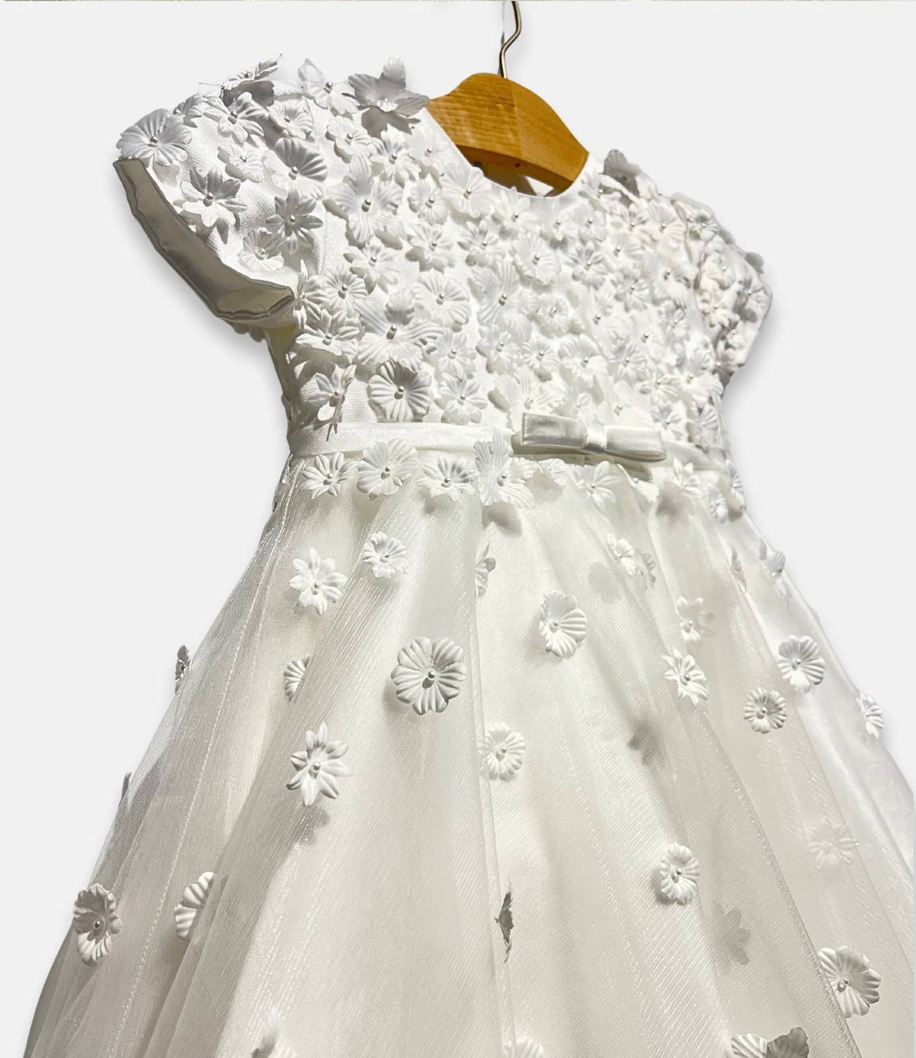 Macis - Girl's Scattered Flowers Appliqué Dress