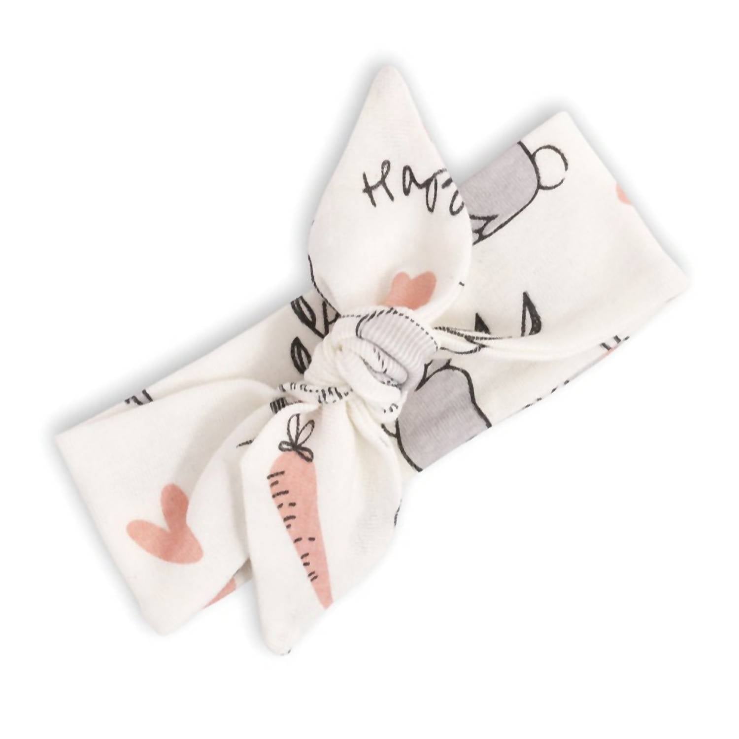 Tesa Babe "Happy Bunnies" Headband for Baby Girls in white coral grey - kids' accessory