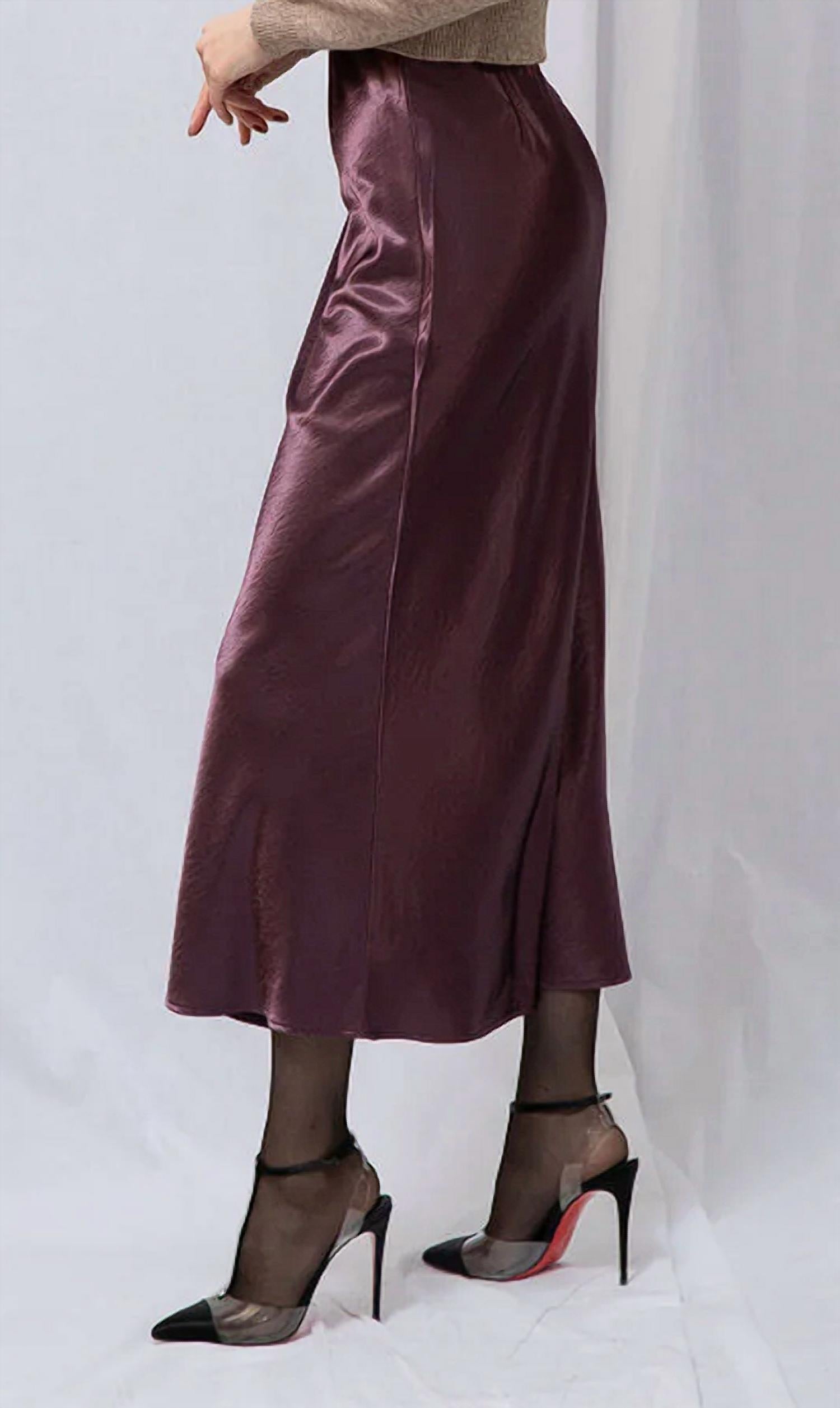 Lucy Paris - Satin Midi Skirt