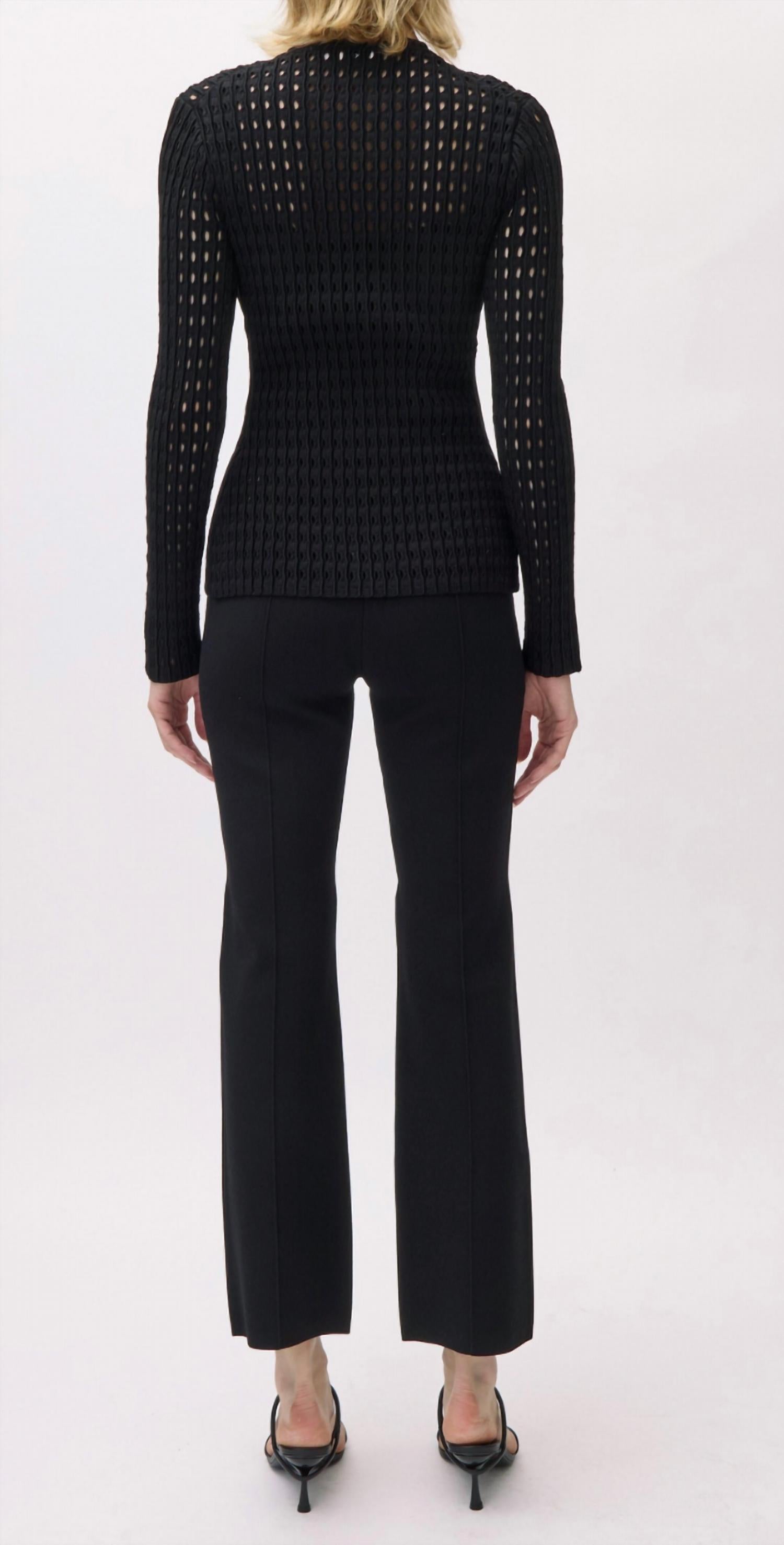 SIMKHAI Women's Mabel Cardigan in black - women's cardigan - detail view
