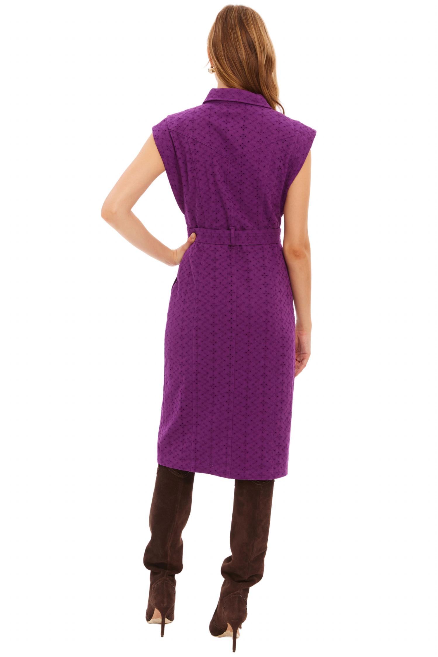 ALLISON NEW YORK Avril Dress in eggplant - women's dress - alternate view
