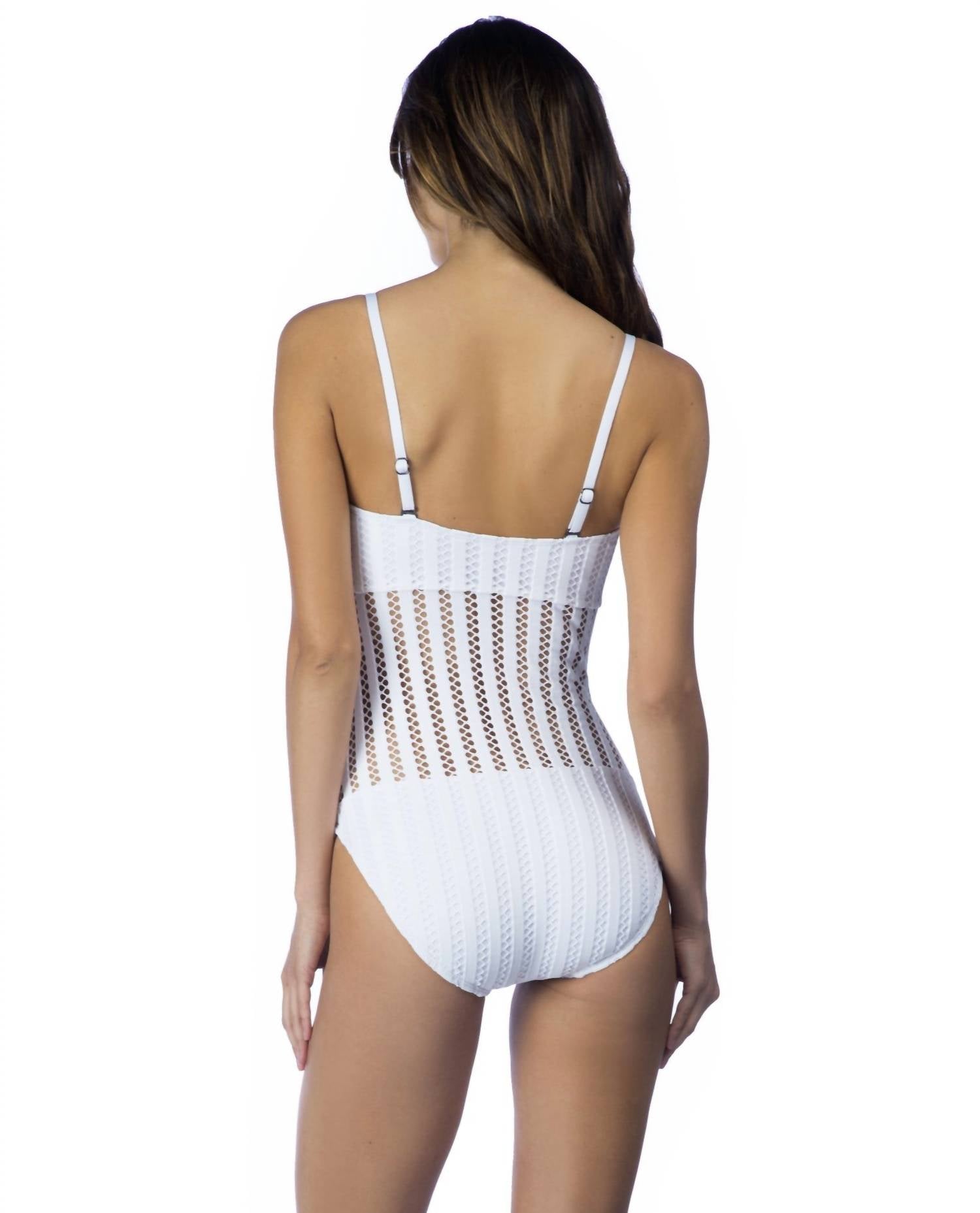 Kenneth Cole - Bandeau Textured One Piece Swimsuit