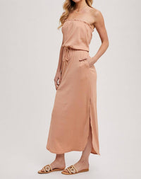 Bluivy - Ribbed Jersey Tube Maxi Dress