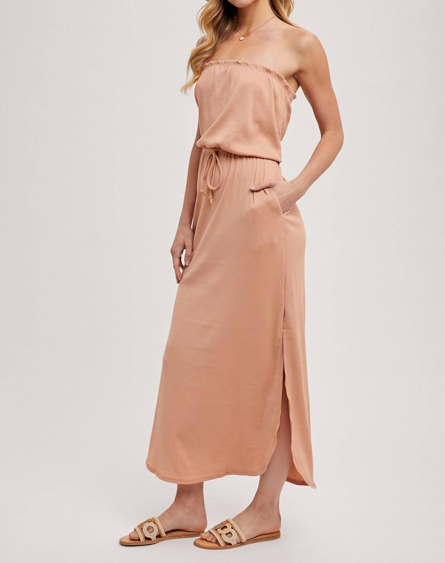 Bluivy - Ribbed Jersey Tube Maxi Dress