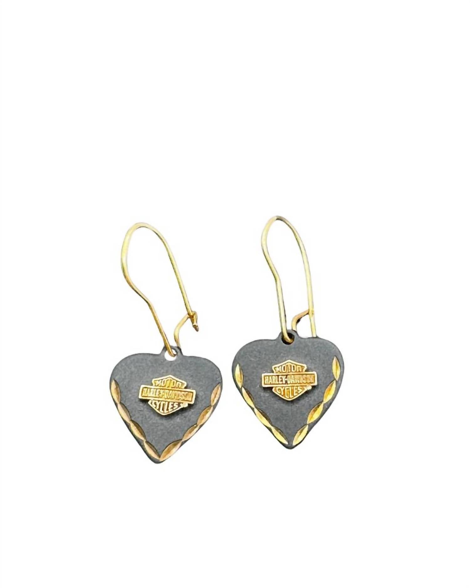 Harley Davidson - Women's Dangling Heart Earrings