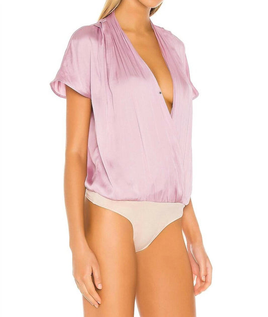 Paige - Dijon Surplice Short Sleeves Bodysuit