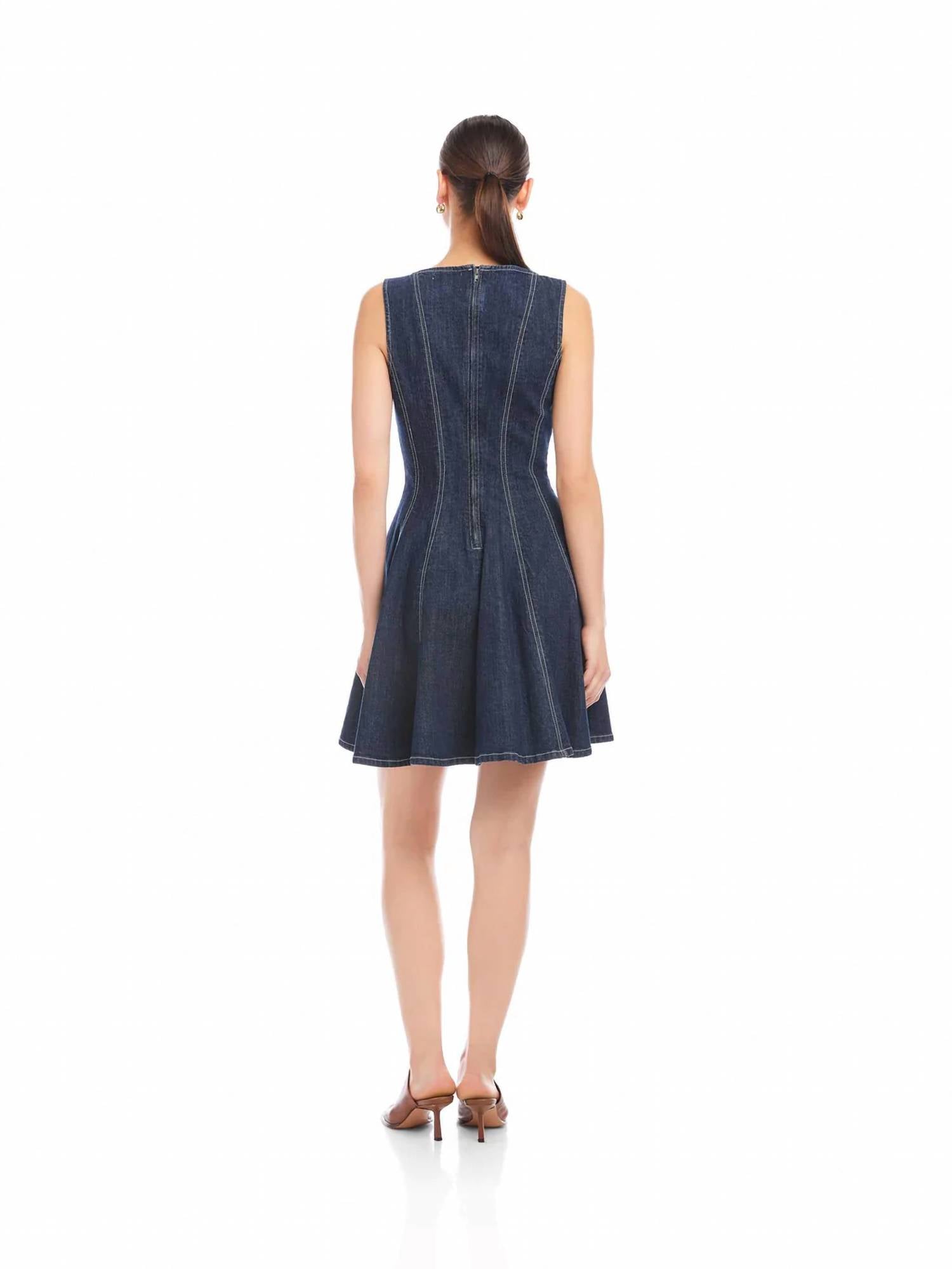 Fifteen Twenty - Darla Contrast Stitch Denim Dress