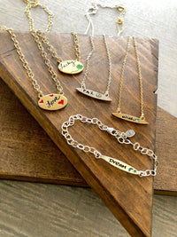 Jessica Elliot - Women's Enamel Oval Necklace - Lucky