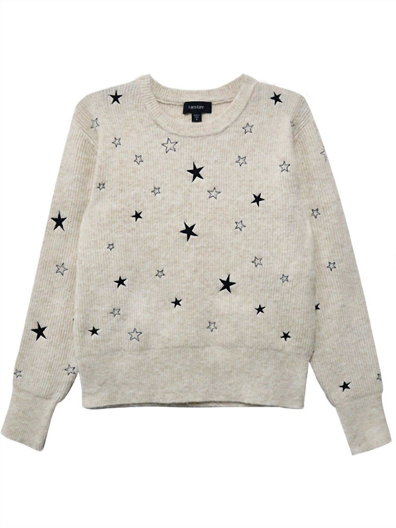 Karen Kane Embroidered Stars Sweater in oatmeal - women's sweater - view 5