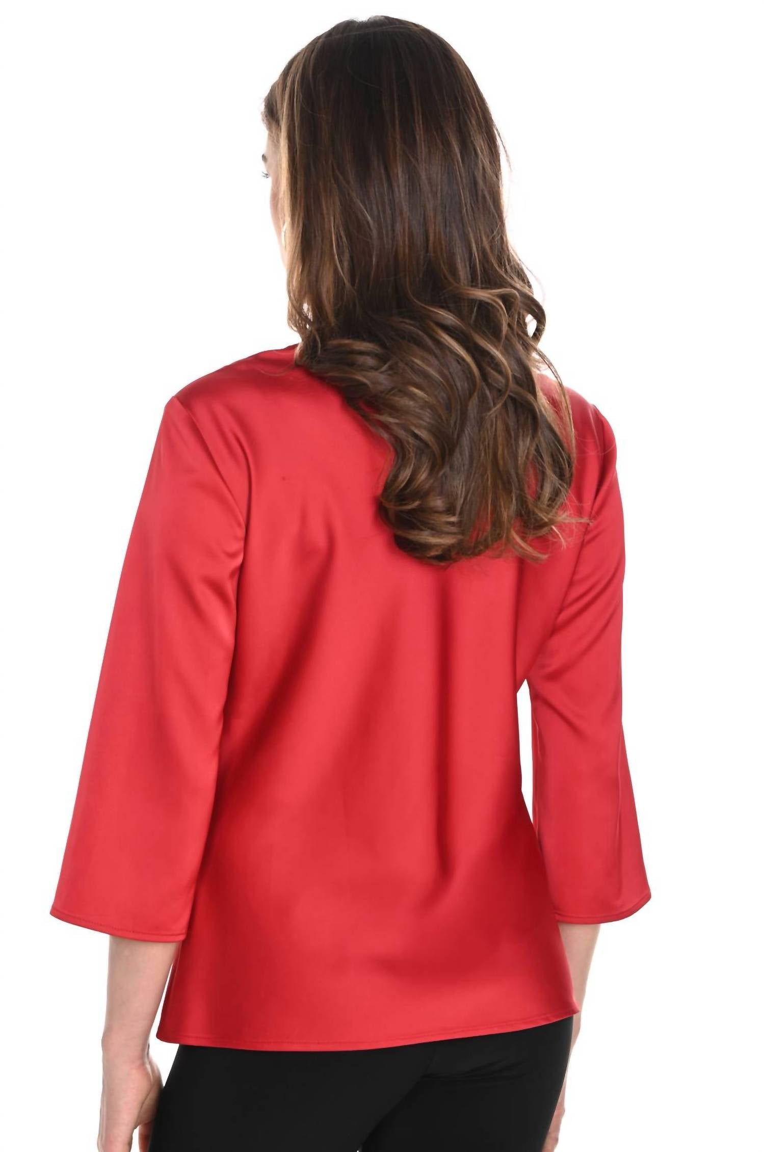 Frank Lyman - Holiday Drape Neck Blouse Top