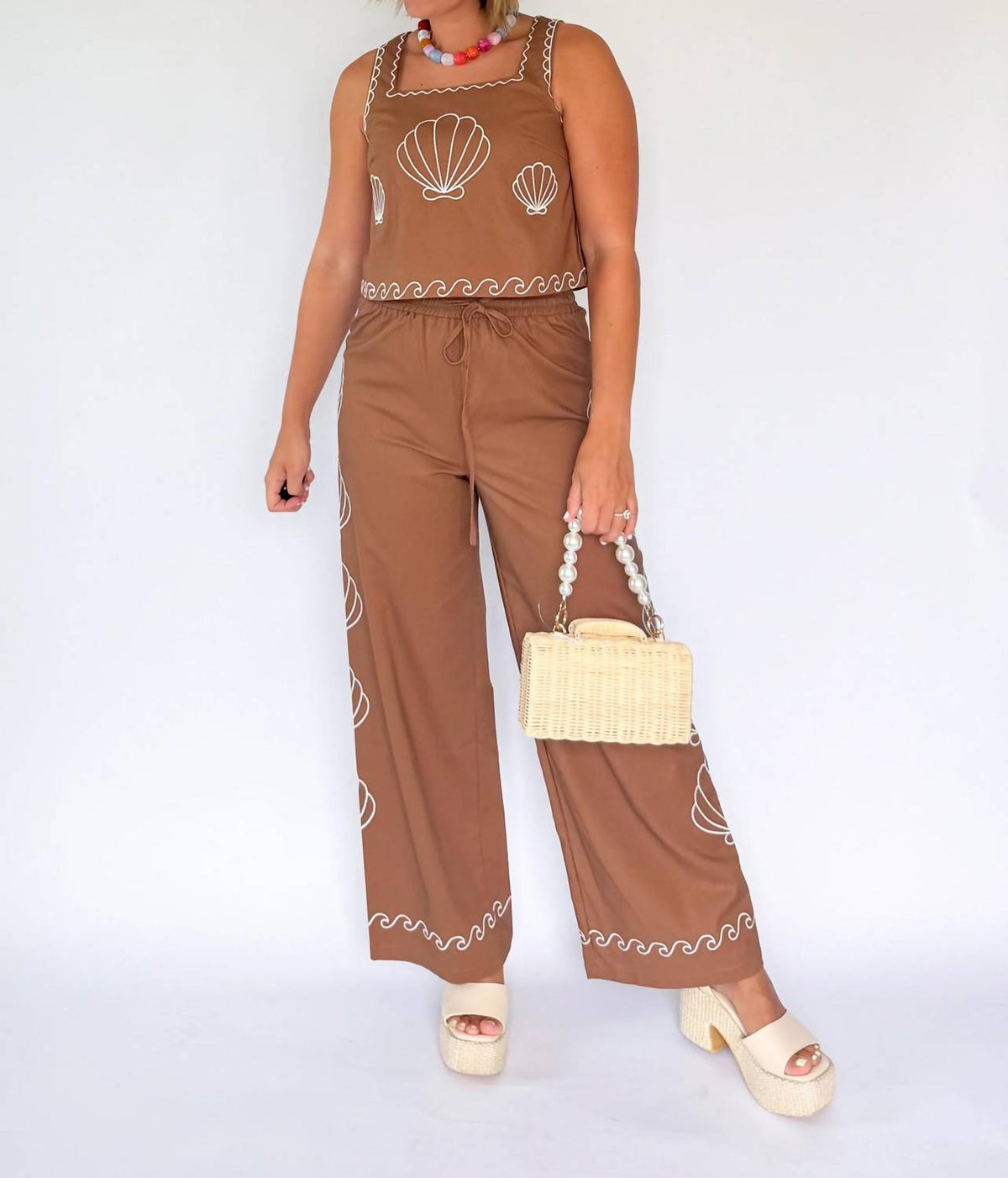 Karlie - Shell Embroidered Pant