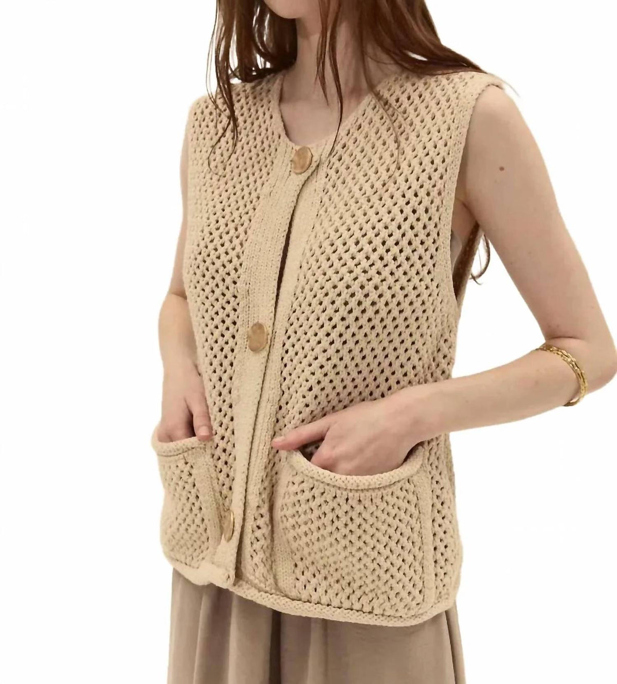 Deluc - Women's Anafi Button Front Knit Vest
