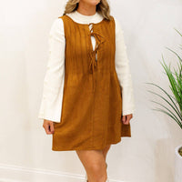 Klesis - Suede Pintucked Sleeveless Mini Dress
