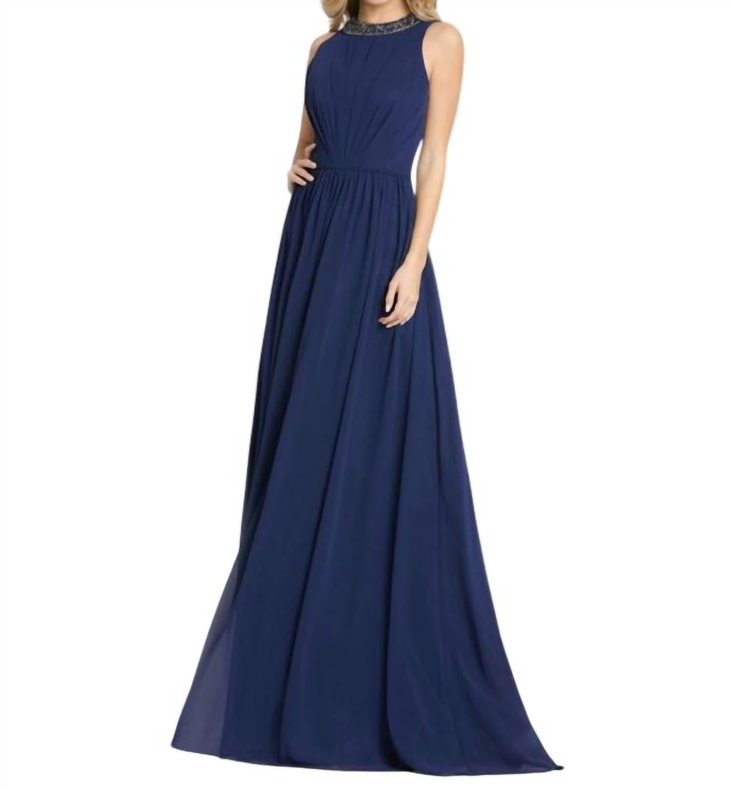 Mac Duggal - Beaded Neckline Ruched Dress
