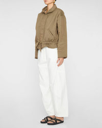 ISABEL MARANT Selane Drawstring Waist Jacket in khaki - women's jacket - alternate view