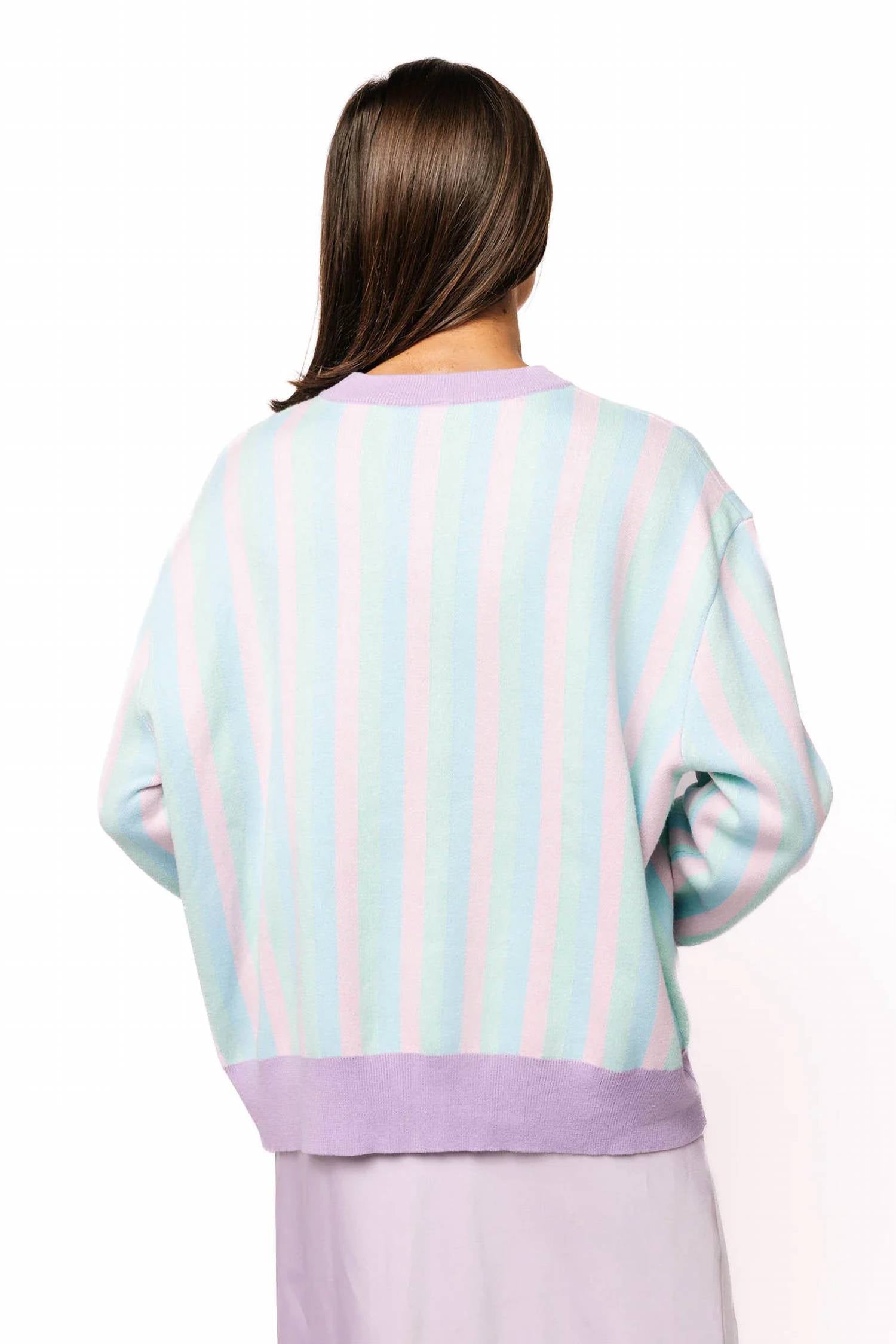 Queen Of Sparkles - Pastel Striped Duck & Chicks Sweater