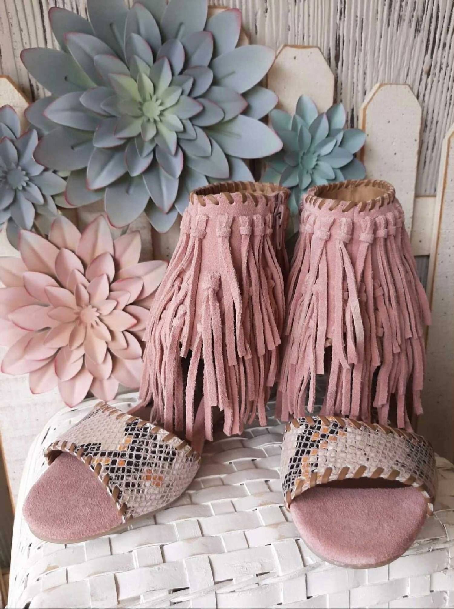 Naughty Monkey - Women's Fringe Peep Toe Wedge