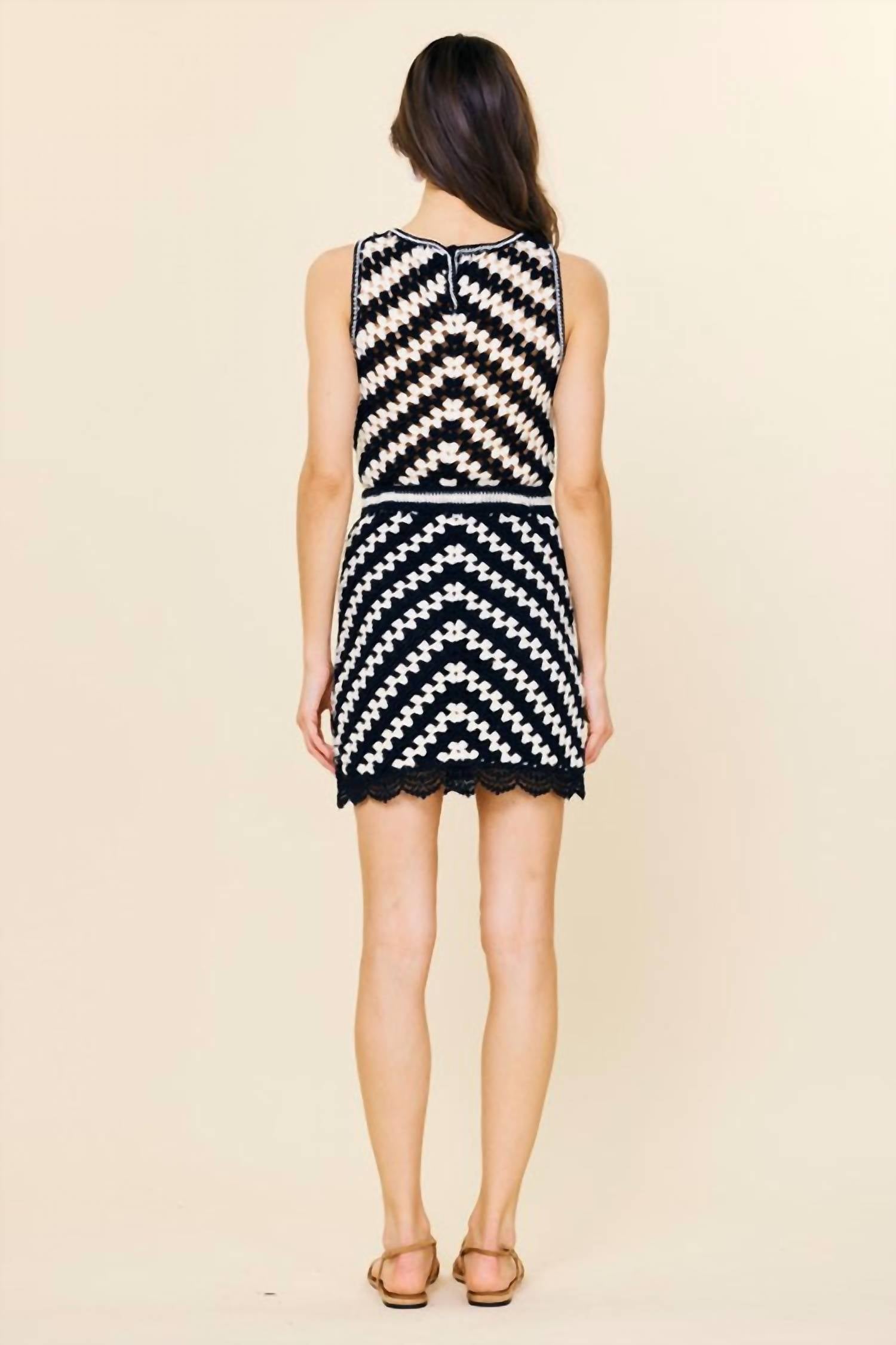 Skies Are Blue - Baja Sur Crochet A-line Mini Skirt