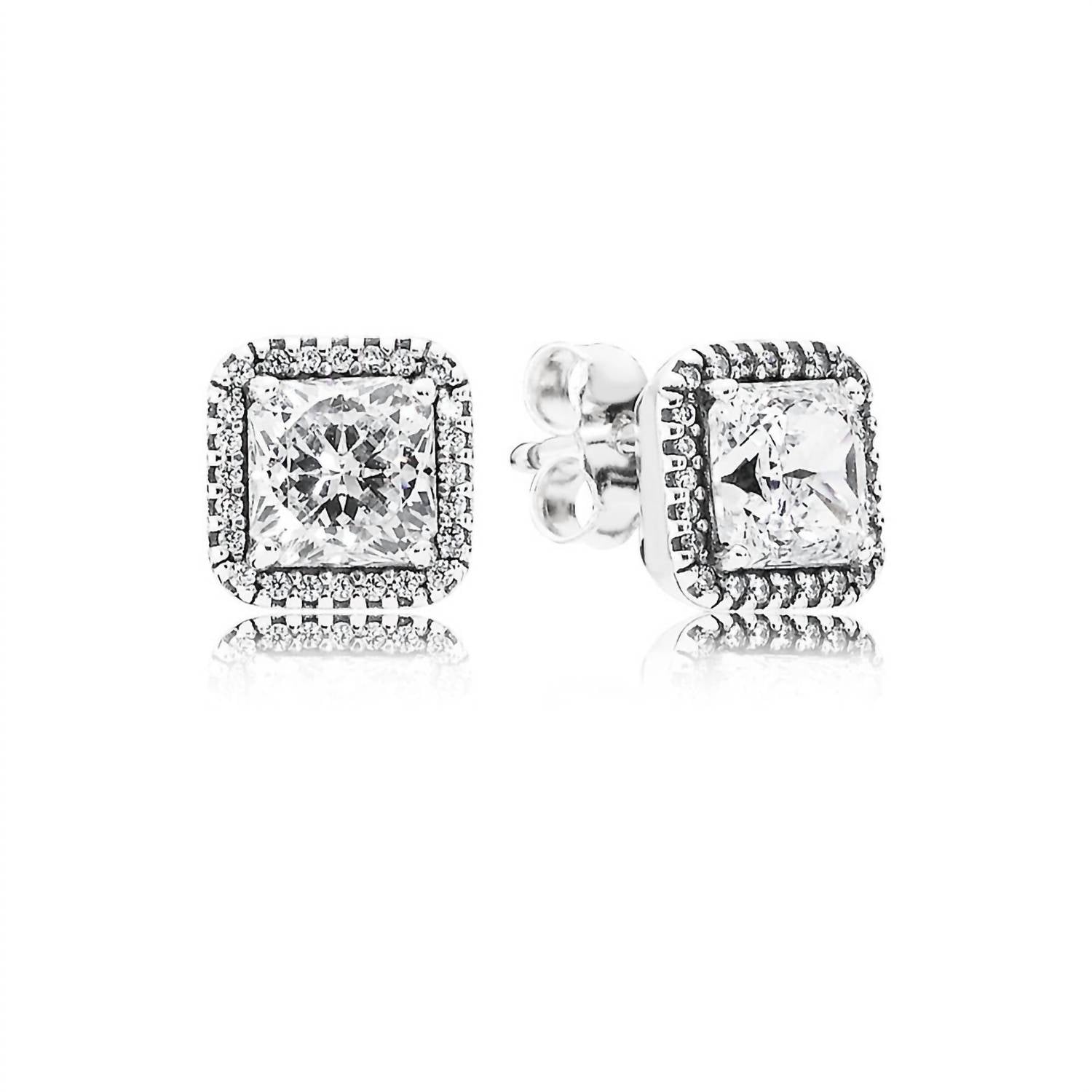 Pandora Women's Timeless Elegance Cubic Zirconia Earrings in silver - women's jewelry