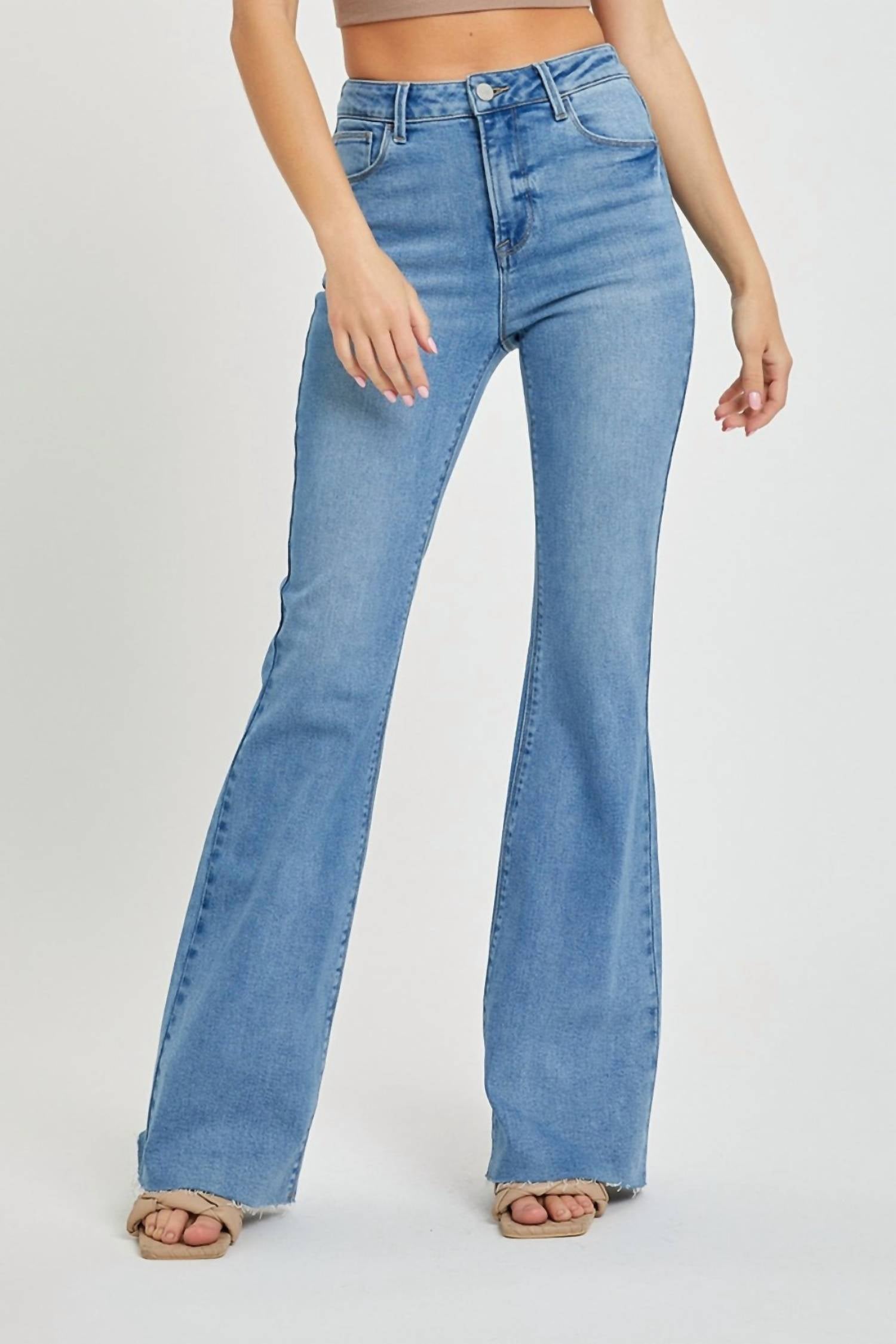 Risen - High Rise Raw Cut Bootcut Jeans