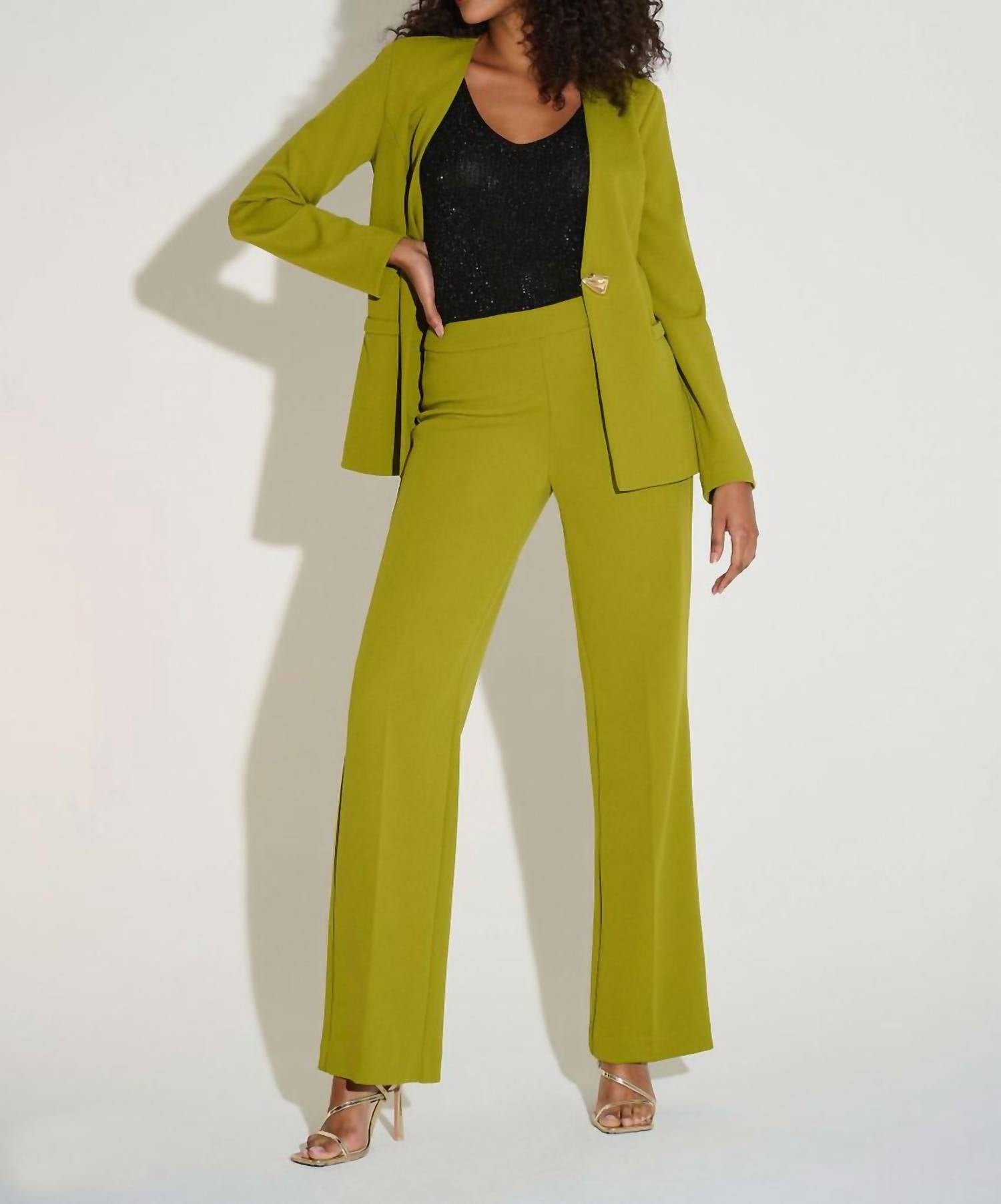 Joseph Ribkoff Pull on Wide Leg Pant in fern - women's pants