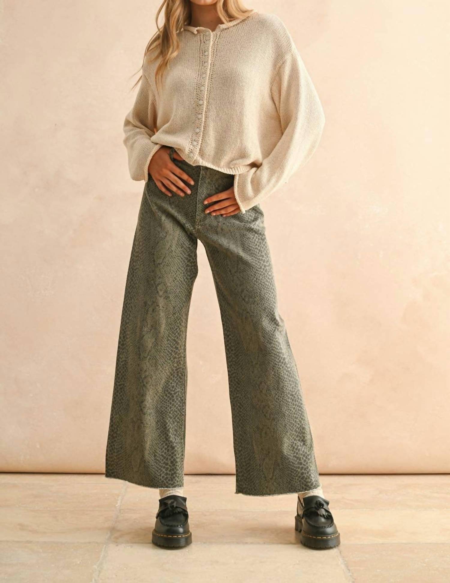 Miou Muse - Snake Print Pants