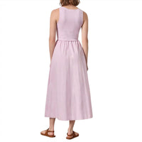 Lilla P - Mixed Media Scoop Neck Midi Dress
