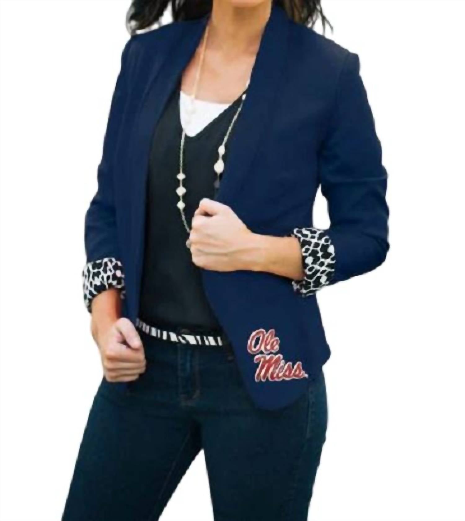 Gameday Couture - Ole Miss Ikat Logo Lined Blazer