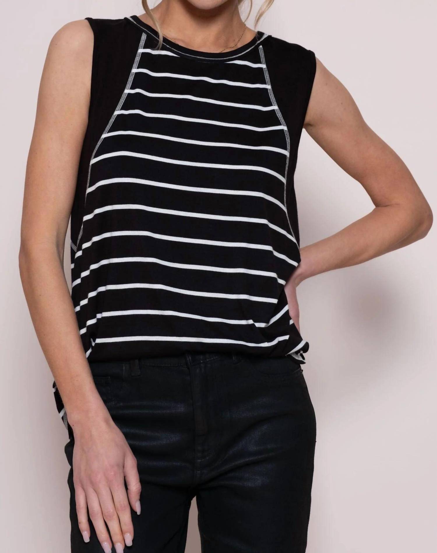 Hailey & Co - Striped Basketball Sleeveless Top