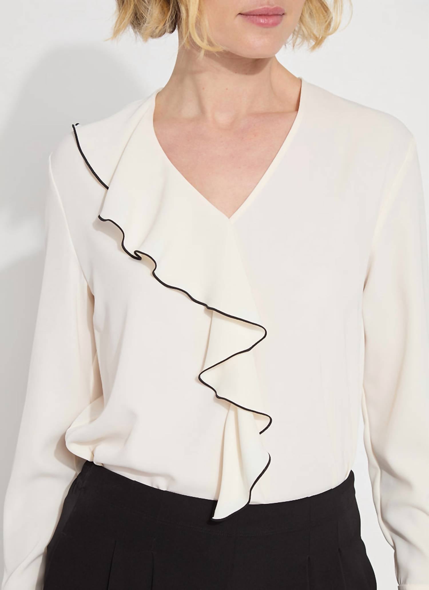 Lysse - Marianne V-neck Ruffle Blouse