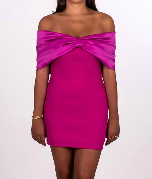 Hyfve - OFF SHOULDER OVERSIZED BOW DRESS