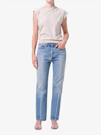 AGOLDE Lana Relaxed Straight Jean in brink - women's jeans - detail view