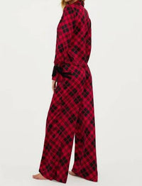 Beach Riot Lee Ann & Brook Set in holiday plaid - women's sleepwear - detail view