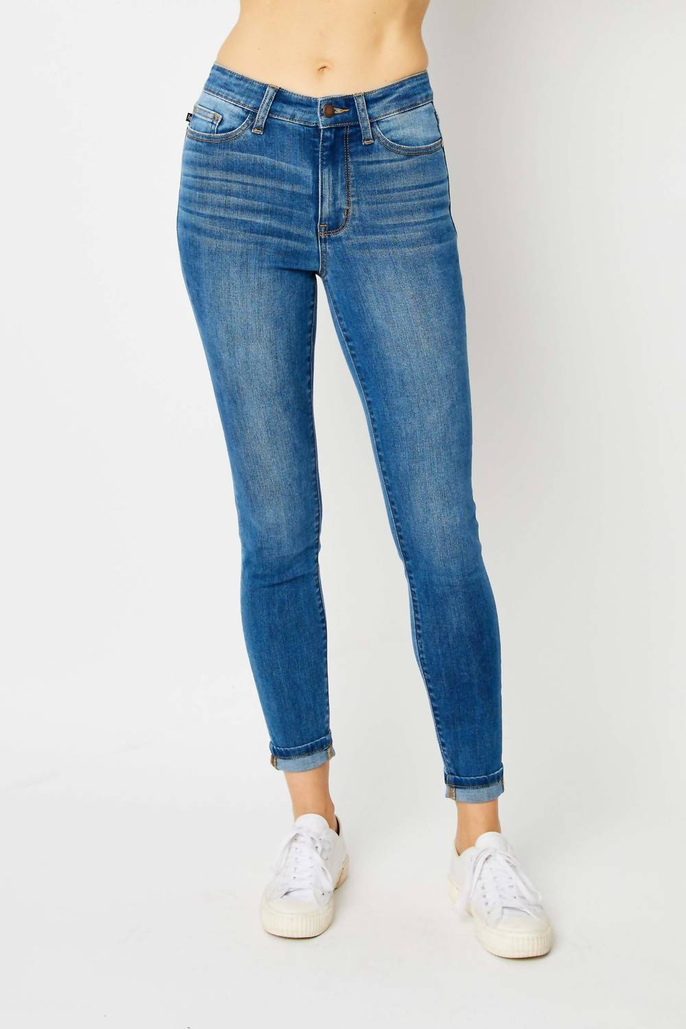 Judy Blue - High Waist Cuffed Hem Skinny Jeans