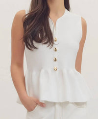 Entro - V-neck Peplum Top