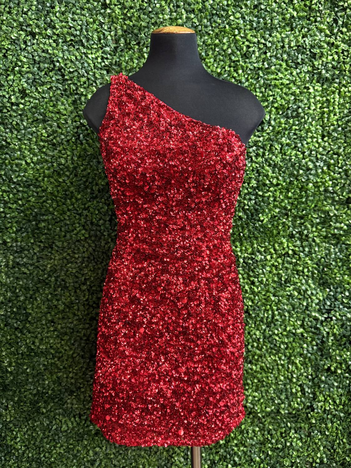Sherri Hill - Women's One Shoulder Short Sequin Dress