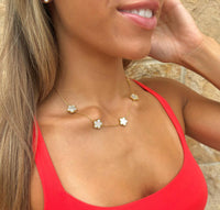 Nikki Smith Designs Women's Shell Flora Choker in gold - women's jewelry - detail view