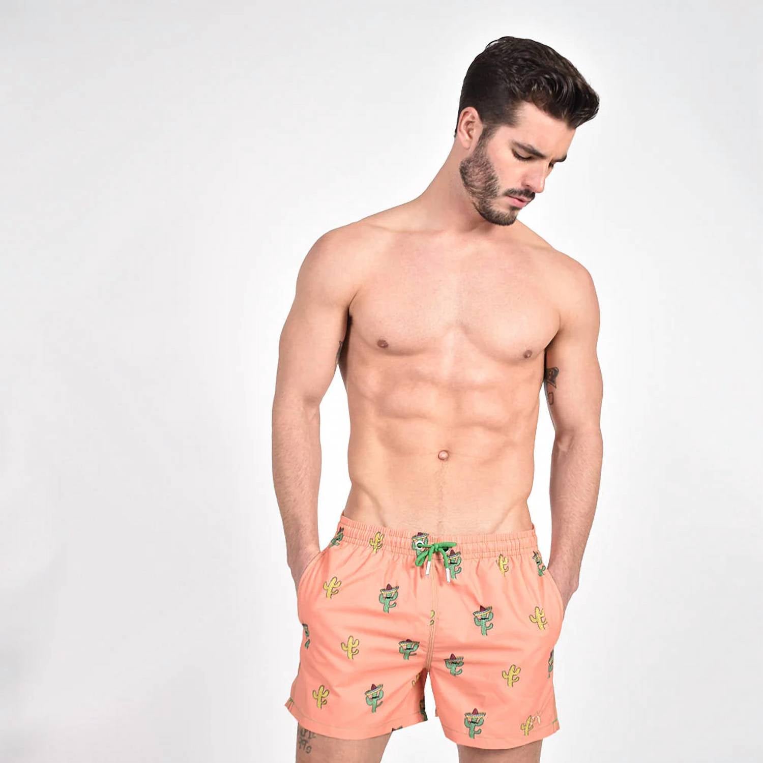 Eight X - Sombrero Cactus Print Swim Trunks
