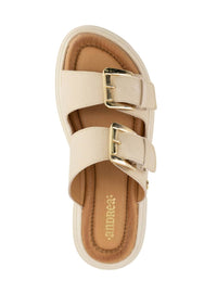 Andrea Women's Buckle Closure Sandal in beige - women's sandal - alternate view