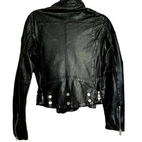 MAURITIUS Genuine Leather Biker Jacket in black - women's jacket - alternate view