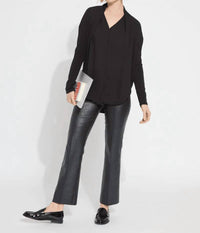 Lysse - Naomi folded neck mix media top