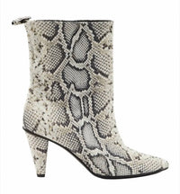 Longchamp - Women's Python Print Leather Ankle Boots