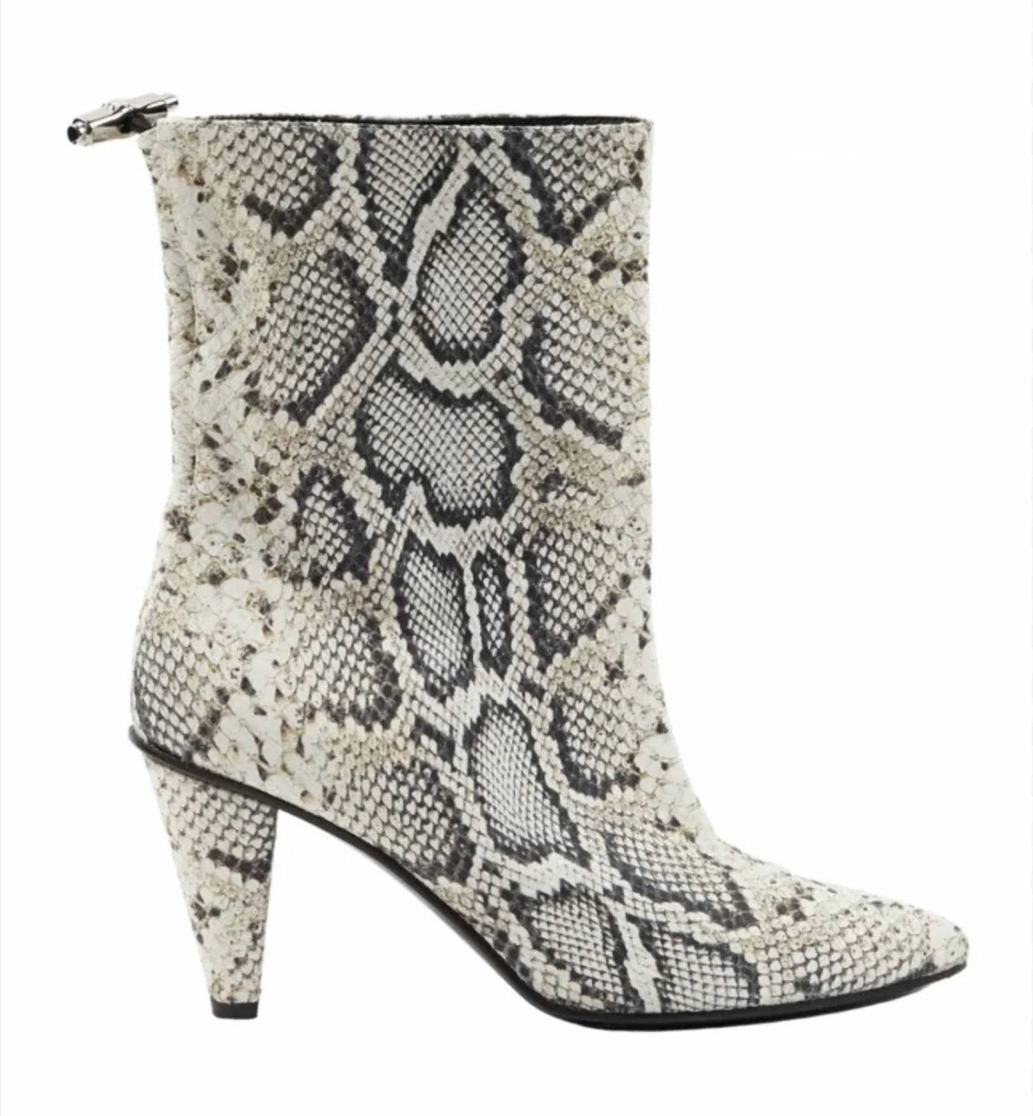 Longchamp - Women's Python Print Leather Ankle Boots