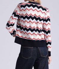 Minnie Rose - Chevron V Neck Cardigan